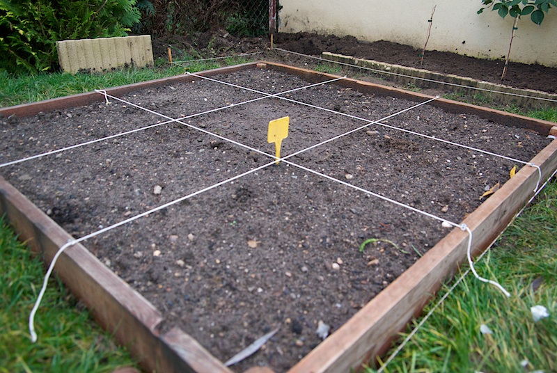 Délimitation des carrés potager.